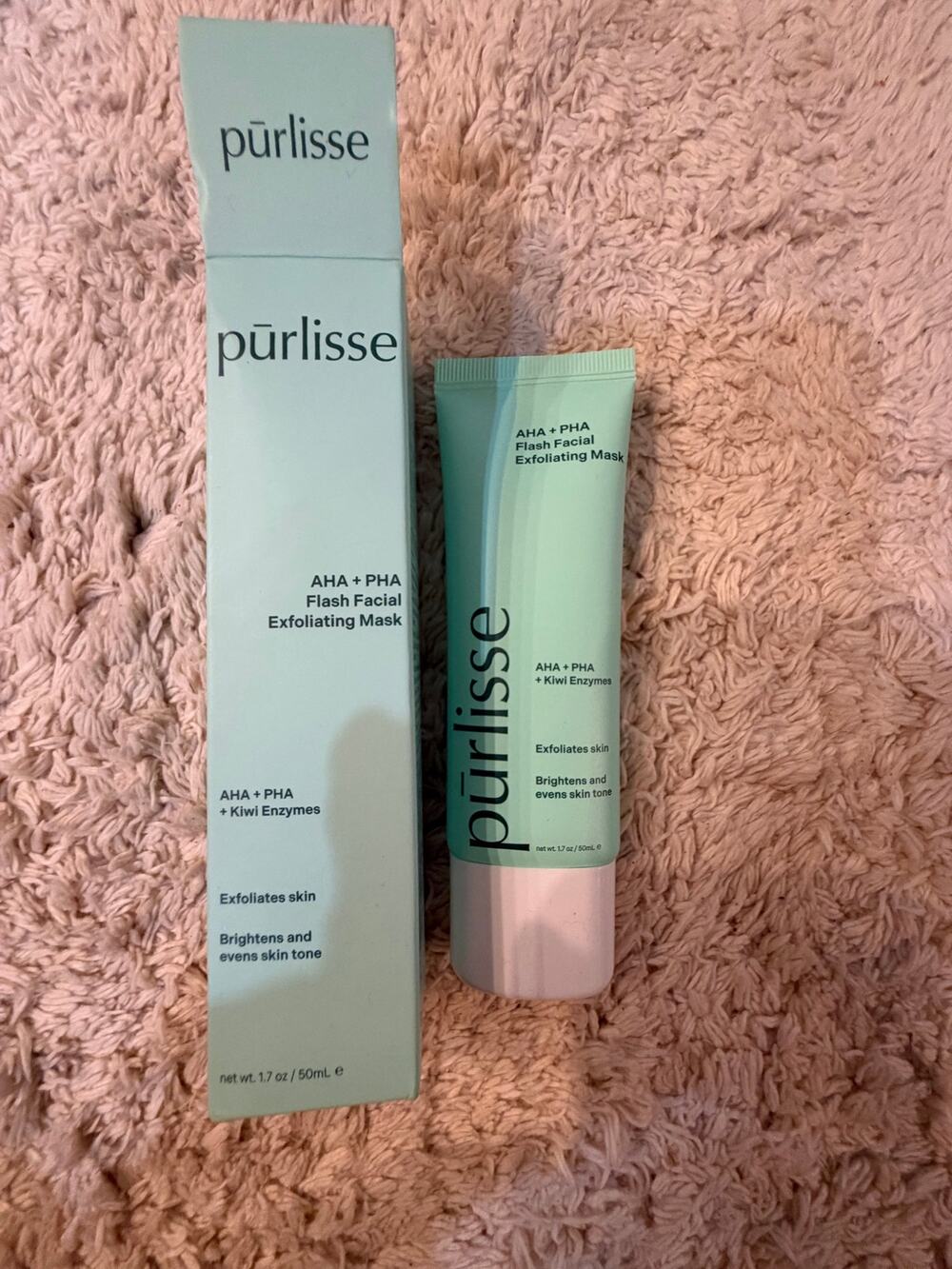 Purlisse AHA & PHA Flash Facial Exfoliating Mask AHA & PHA & Kiwi 50ml NIB